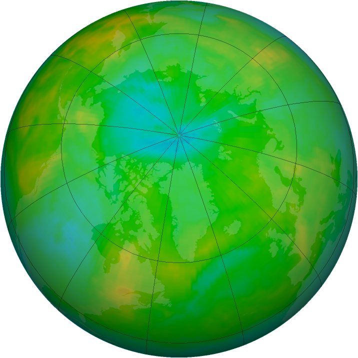 Arctic ozone map for 30 July 1987